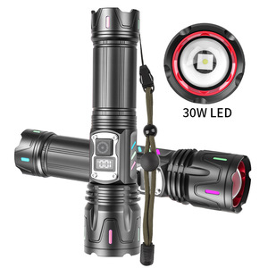 จอแสดงผลดิจิตอล ไฟฉาย LED สีขาว แบตเตอรี่แบบชาร์จไฟได้ ความเข้มสูง ระยะไกล แสงสว่างสำหรับใช้งานกลางแจ้ง - Product Image 2