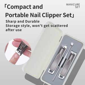 Kit de manucure portable 3 en 1 - Coupe-ongles + Repousse-<span class=keywords><strong>cuticules</strong></span> + Lime à ongles - Product Image 1