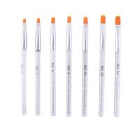 Professionnel 7 pièces/ensemble manucure thérapie UV Gel brosse Transparent acrylique ongles peinture brosse Nail Art pinceaux