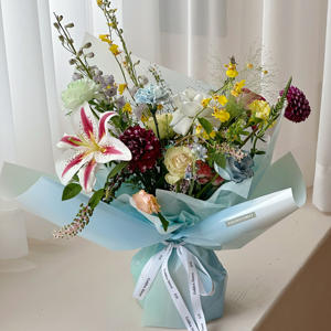 Papel de regalo floral Impermeable Impresión de gradiente de una cara Precio directo de fábrica para floristería y ramo de flores Embalaje - Product Image 4