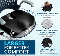 Coussin de siège en mousse à mémoire de forme ergonomique pour le coccyx, soulagement de la douleur sciatique, pour le bureau, la voiture, le fauteuil roulant, idéal pour les longues périodes assises