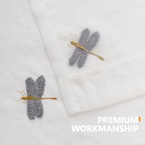 Bindi tenda bianca trasparente libellula ricamata finta tela di <span class=keywords><strong>lino</strong></span> tessuto Grommet Semi Voile <span class=keywords><strong>tende</strong></span> per finestra - Product Image 3