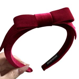 Bandeau à nœud en <span class=keywords><strong>velours</strong></span> de couleur unie fait à la main pour femmes bandeau à nœud imprimé léopard vintage - Product Image 1