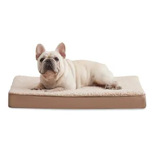 आपूर्तिकर्ता लॉट हेवी ड्यूटी बड़े क्रीम आलीशान आयताकार कुत्ते का बिस्तर बहु आकार पालतू बिस्तर XL XXL 3XL आर्थोपेडिक कुत्ते की खाट चटाई बिक्री के लिए