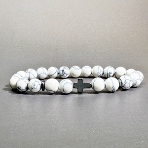 8mm rundes Lapislazuli-Perlen armband mit Diamant-Frauen-feinem buddhistischen Jubiläums geschenk, das Kristallkreuz-Kugel muster heilt - Product Image 6