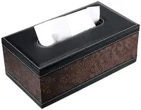 Caja de pañuelos de cuero rectangular, cubierta de fondo magnético, soporte de pañuelo Facial moderno para casa, oficina, Hotel o baño