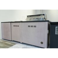 Îlot de cuisine extérieur trois pièces avec évier, armoire à boissons et barbecue intégré