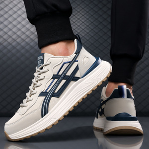 Masske Sport Chaussures de course pour hommes, tige synthétique, semelle extérieure en caoutchouc, semelle intermédiaire en EVA, baskets décontractées tendance pour l'automne - Product Image 4