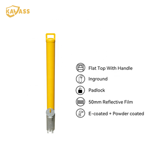 KAVASS Postes de Seguridad Metálicos Móviles de Acero para Protección de Calles, Entradas de Vehículos y Estacionamientos, con Candado, Removibles - Product Image 2