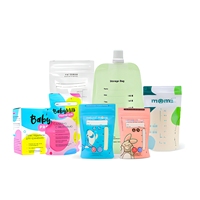 Sachet de conservation de lait maternel de haute qualité, 150 ml, 100 % sans BPA, en PE, imprimé en héliogravure, sécurisé, réutilisable, avec bec verseur et base autoportante