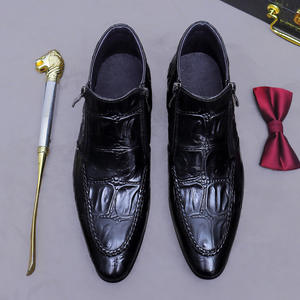 Men's high-end genuine <b>leather</b> handmade classic Monck business fashion formal work <b>Boots</b> - Product Image 3