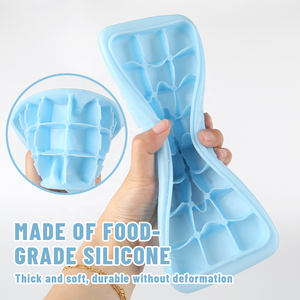 GLOWAY Premium, cetakan baki kubus es silikon dapat ditumpuk anti lengket dengan tutup plastik bebas BPA pelepasan mudah - Product Image 2