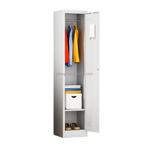 Single Door Steel Locker One Door Clothes Iron Locker Steel <b>Wardrobe</b> for Gym College With <b>Mirror</b> Cloth Hanging - Product Image 1