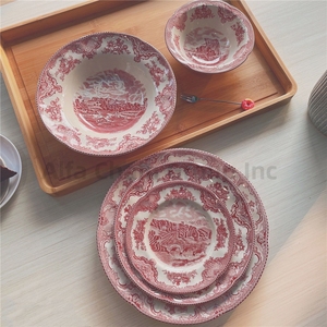 Wholesale Luxury England Style Dinnerware Set Low MOQ OEM Kitchen <b>Ceramic</b> Tableware for Hotels Restaurants Commercial Buyer - Product Image 1