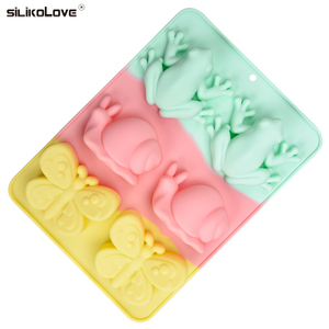Grau alimentício <span class=keywords><strong>silicone</strong></span> inseto sapo borboleta caracol forma multi-cor aromaterapia bolo cozimento molde sabão molde