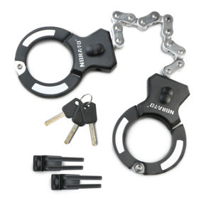 ई-स्कूटर ई-बाइक साइकिल मोटरबाइक के लिए बैग के साथ हेवी ड्यूटी ट्विन्स एंटी थेफ्ट वॉटरप्रूफ हथकड़ी चेन लॉक - Product Image 1