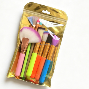 Juego de 10 Brochas de Maquillaje Kabuki Clásicas al por Mayor, Mango de Plástico, Pelo Sintético, Brochas de Viaje para Ojos y Rostro, Económicas - Product Image 2
