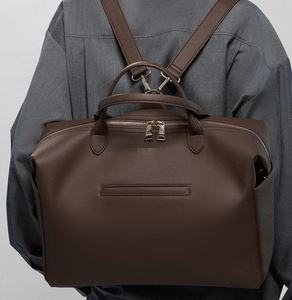 Sac à dos de travail convertible en cuir végétalien personnalisé avec des poches pour biberons, sac fourre-tout à bandoulière pour les voyages, les essentiels pour bébé, sac quotidien - Product Image 4