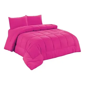 Juego de Ropa de Cama de 5 Piezas, Funda de Edredón, Fundas de Almohada, Sábanas, Color Sólido, Poliéster, para Toda Temporada, Uso Doméstico, Transpirable, Tejido, Estilo Simple - Product Image 6