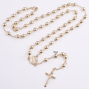 Rosarios Religiosos Católicos Sharosky <span class=keywords><strong>San</strong></span> <span class=keywords><strong>Judas</strong></span> <span class=keywords><strong>Tadeo</strong></span> Collar de la Virgen de Guadalupe Rosario de Bodas Cadenas de Oro Chapado en Oro de 14K - Product Image 2
