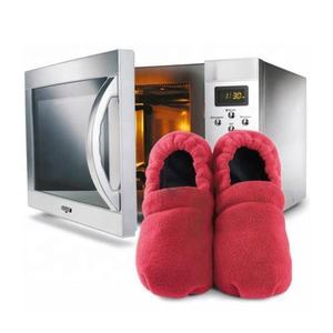 Babouches <span class=keywords><strong>chauffants</strong></span> pour <span class=keywords><strong>micro</strong></span>-onde, chaussures en peluche souples avec bride chauffante - Product Image 4