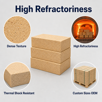 Briques réfractaires en argile frittée haute résistance, faible conductivité thermique pour incinérateur / four à verre / four à ciment
