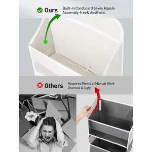 Organizador de 5 niveles para colocar sobre la puerta, 10 bolsillos, color blanco crema, almacenamiento para juguetes y peluches detrás de las puertas - Product Image 3