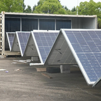 Système de panneau solaire tout-en-un pour conteneur PV mobile pliable de 20 pieds 100kw hors réseau/alimentation hybride