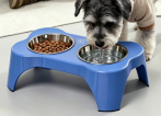 Comedero Doble Elevado Ajustable para Perros, Platos de Acero Inoxidable para Comida y Agua, para Uso en Interiores - Product Image 5