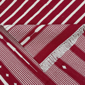 Tapis en coton faits à la main et tapis Dhurrie ensemble moderne pour salons et chambres à coucher - Product Image 1