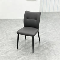Chaise de salle à manger avec pieds en métal noir, revêtement en cuir à motif griffe de chat multicolore, pièce latérale rembourrée pour salle à manger, cuisine, intérieur de la maison