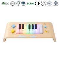 Jouet de piano en bois pour tout-petits, clavier musical éducatif pour enfants avec lumière, jouet interactif rechargeable électronique