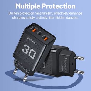 Type C Charger Block Dual USB Charging Port Fast Charger Quick Charge US/EU/UK <b>Plug</b> Charger for <b>Smart</b> Phones - Product Image 3