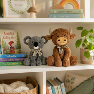 Peluche <span class=keywords><strong>Koala</strong></span> Vache des Highlands Super Douce Rembourrée Coton PP Nœud Écossais Mignon Kawaii Cadeau d'Anniversaire OEM ODM - Product Image 2