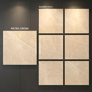 กระเบื้องปูพื้นพอร์ซเลนเคลือบเงา Pietra Gray Stone Look ผิวมันเงาพรีเมียม ขนาด 32x32 นิ้ว ดีไซน์ร่วมสมัย - Product Image 2