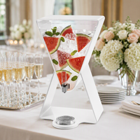 Distributeur de boissons froides en acrylique transparent personnalisé avec robinet en acier inoxydable, serveur d'eau pour hôtel, buffet, mariage, restaurant, bar
