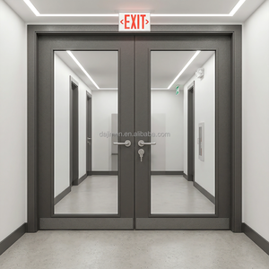Puerta Cortafuego de Acero Galvanizado de Doble Hoja con Panel de Visión y Barra Antipánico para Edificios Comerciales y Almacenes Industriales - Product Image 3