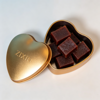 Boîte en métal personnalisée en forme de cœur avec couvercle, réutilisable, pour biscuits, bonbons et cadeaux de fête