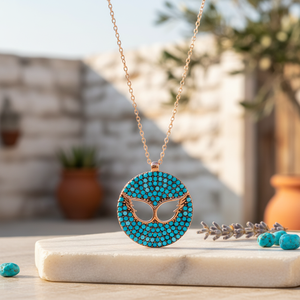 Libélula diseño turquesa circón piedra colgante turco venta al por mayor hecho a mano 925 joyería de plata esterlina - Product Image 3