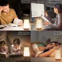 Lampe de chevet moderne et simple à LED tactile sans fil, à intensité variable, température de couleur réglable, CRI élevé 80, RGB changeant, USB