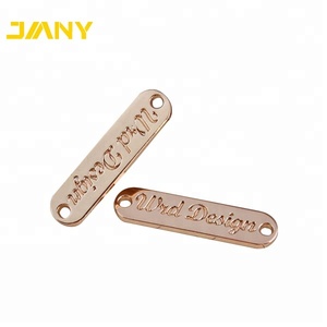 El damga takı kazınmış özel adı kelime yapma damgalı toptan küçük Metal giyim etiketleri - Product Image 3