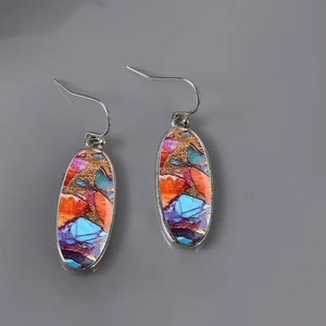 Orecchini Geometrici Colorati per Donne, Gioielli Artistici di Tendenza - Product Image 4