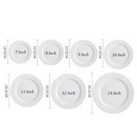 Groothandel Aanpasbare Logo Westerse Restaurant Serveerschotels 10/12 inch Wit Keramiek voor Bruiloften in Bulk