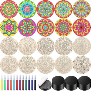<span class=keywords><strong>Kit</strong></span> de <span class=keywords><strong>peinture</strong></span> magnétique pour réfrigérateur en bois-Jouets de coloriage créatifs avec aimants en bois à peindre pour les activités d'artisanat d'art pour enfants - Product Image 1