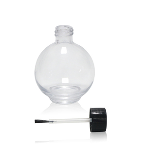 75ML Bóng Tròn Thủy Tinh Trong Suốt Nail Polish Remover Chai Đen Cap Với Bàn Chải - Product Image 4