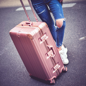 กระเป๋าเดินทางแบบแข็งขนาด 24 นิ้วสำหรับผู้หญิง พร้อมล้อลากอเนกประสงค์ โครงอะลูมิเนียม สีพื้น กระเป๋าเดินทางสำหรับธุรกิจและการเดินทาง - Product Image 1