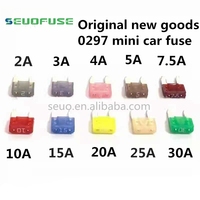 LittelFuse 0297 Fusible de hoja de coche para aplicaciones automotrices, Mini fusible 2A 3A 4A 5A 7.5A 10A 15A 20A 25A 30A Fusible automático