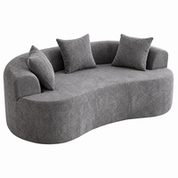 Canapé d'angle trois places en chenille pour appartement - Design moderne, durable et écologique