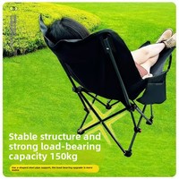 Fauteuil de relaxation pliant portable style Glamping, réglable, pour camping et pique-nique en extérieur, en acier au carbone et tissu Oxford, vente en gros