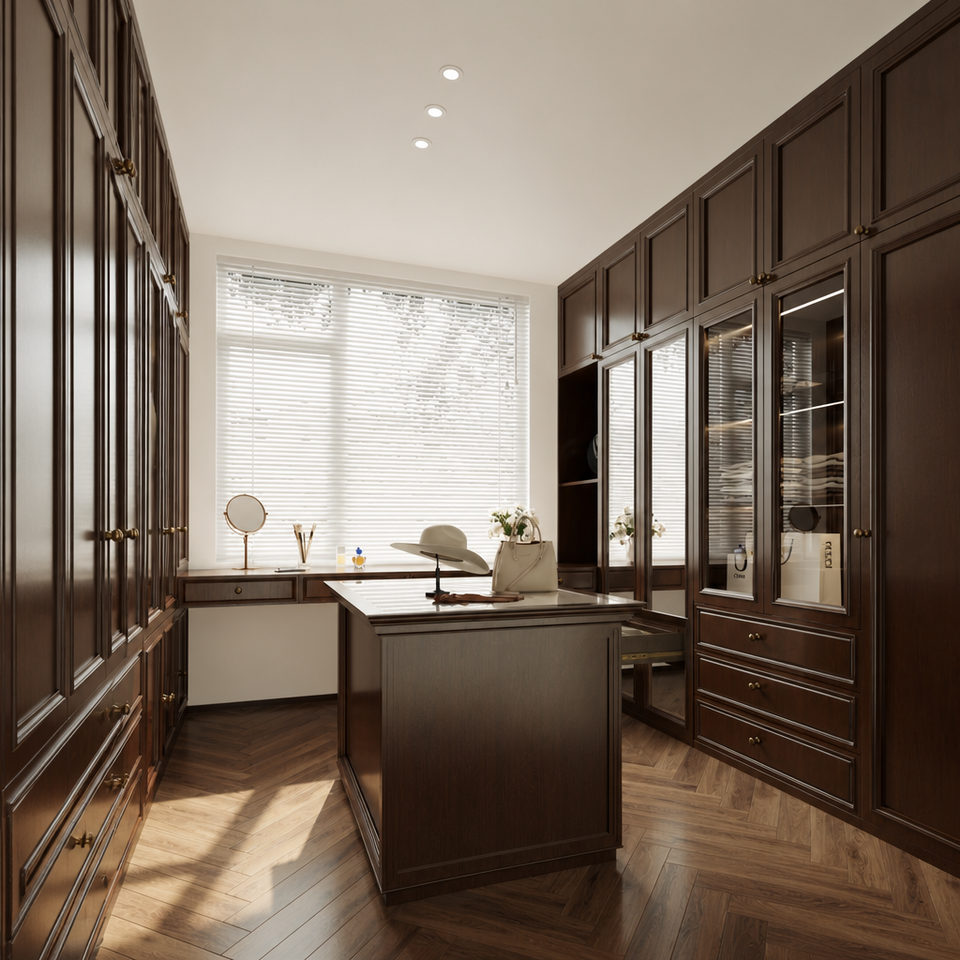 Iconic Cherry Wood American Wardrobe for High-end Residential Interior ...